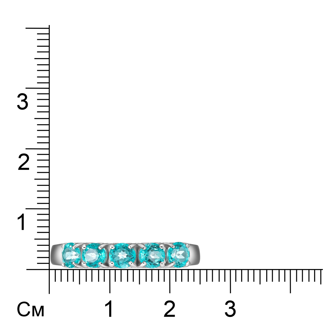 Серебряное кольцо с топазами Параиба