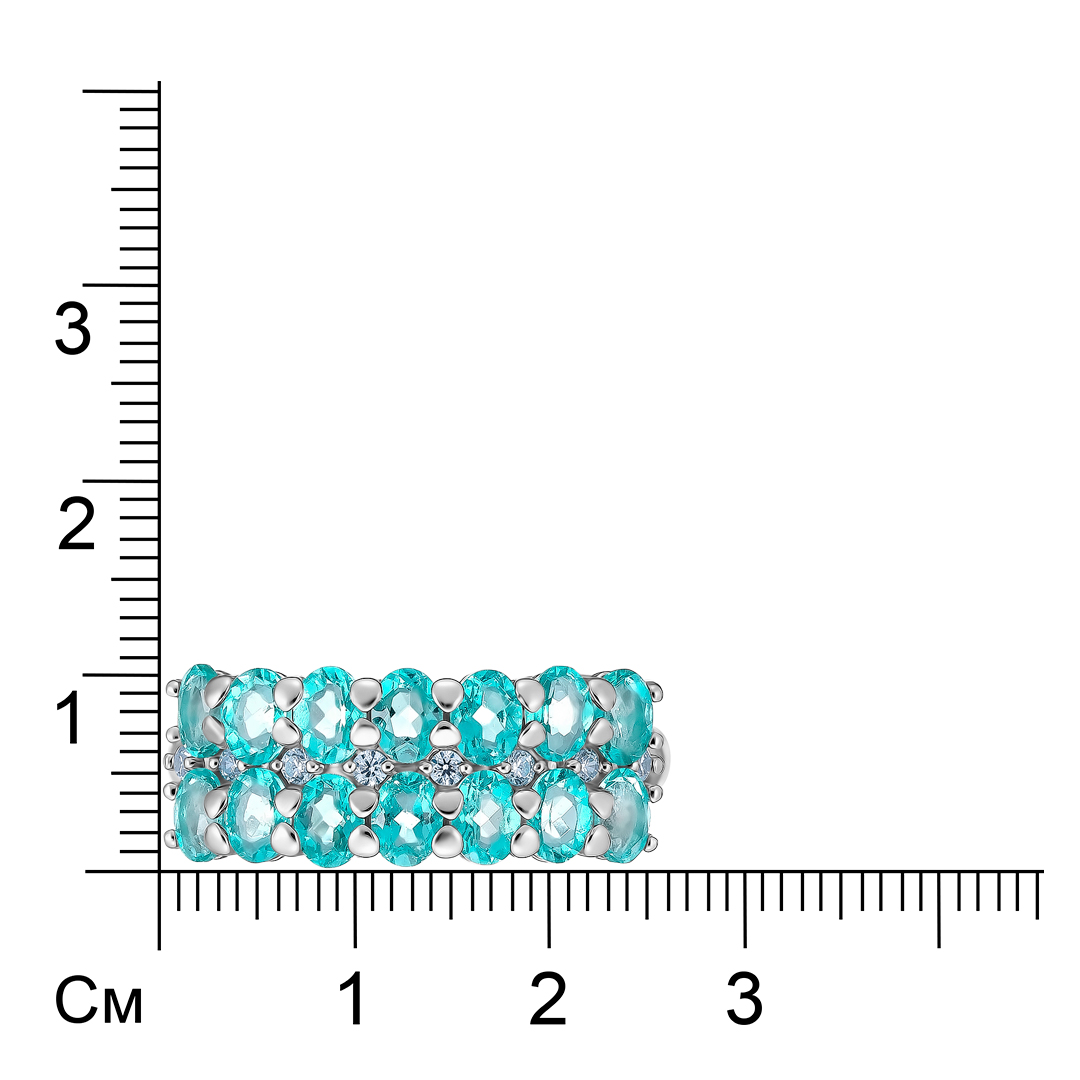 Серебряное кольцо с топазами Параиба
