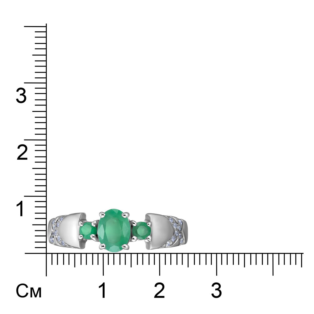 Серебряное кольцо с изумрудами