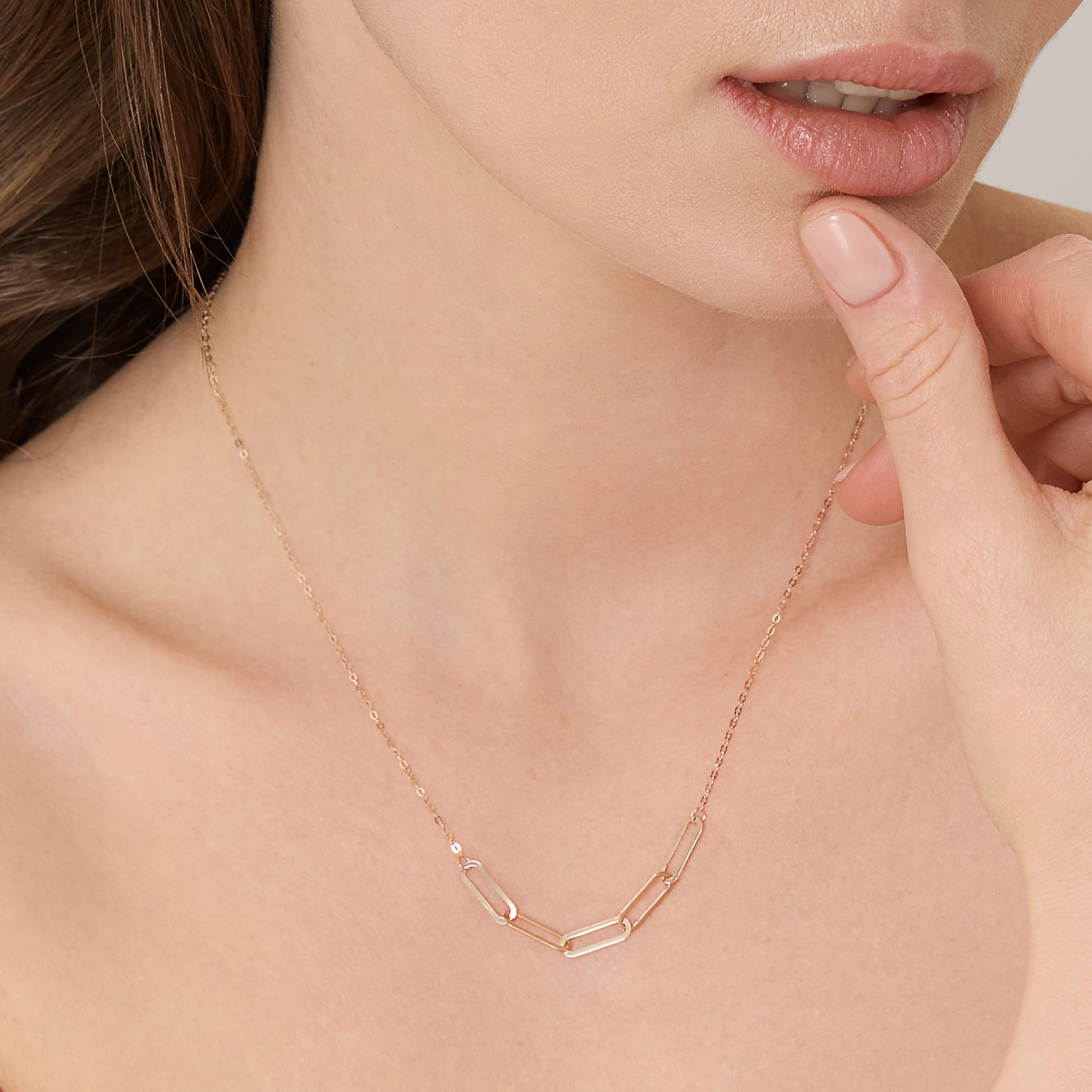 Колье из золота плетение "Якорное"