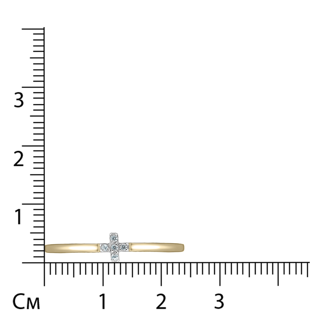 Кольцо из желтого золота с фианитами