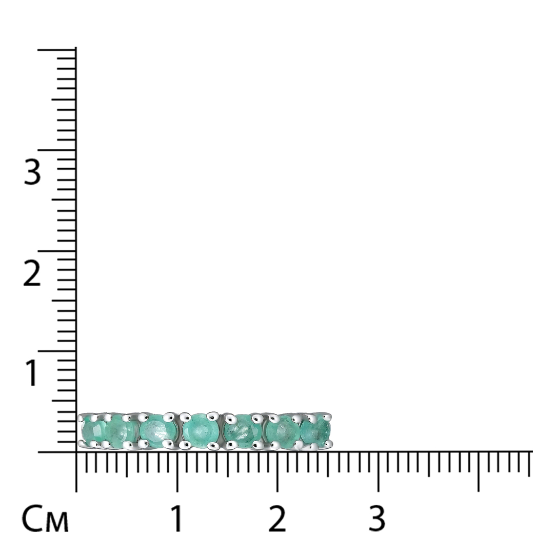 Серебряное кольцо 925 пробы; вставки 7 Изумруд (F) 0,75 ct 3/Г3;