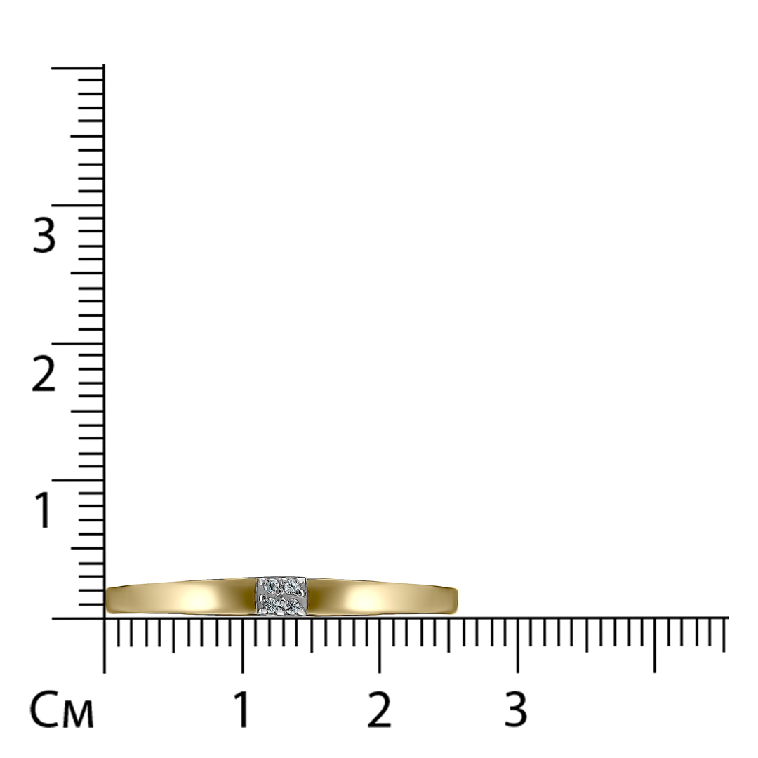 Кольцо из желтого золота с фианитами