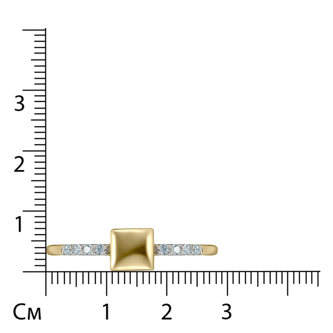 Кольцо из желтого золота с фианитами