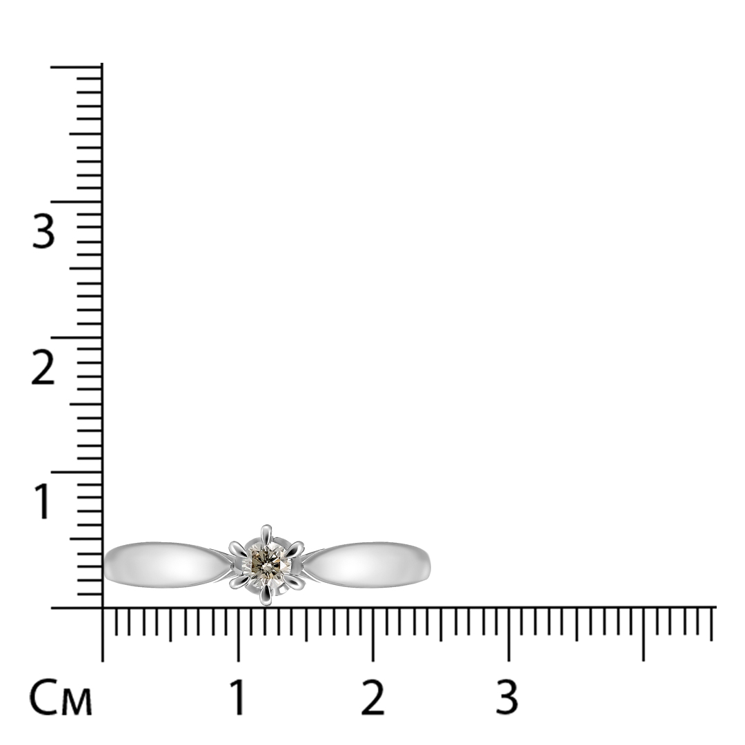 Кольцо из белого золота с коньячным бриллиантом