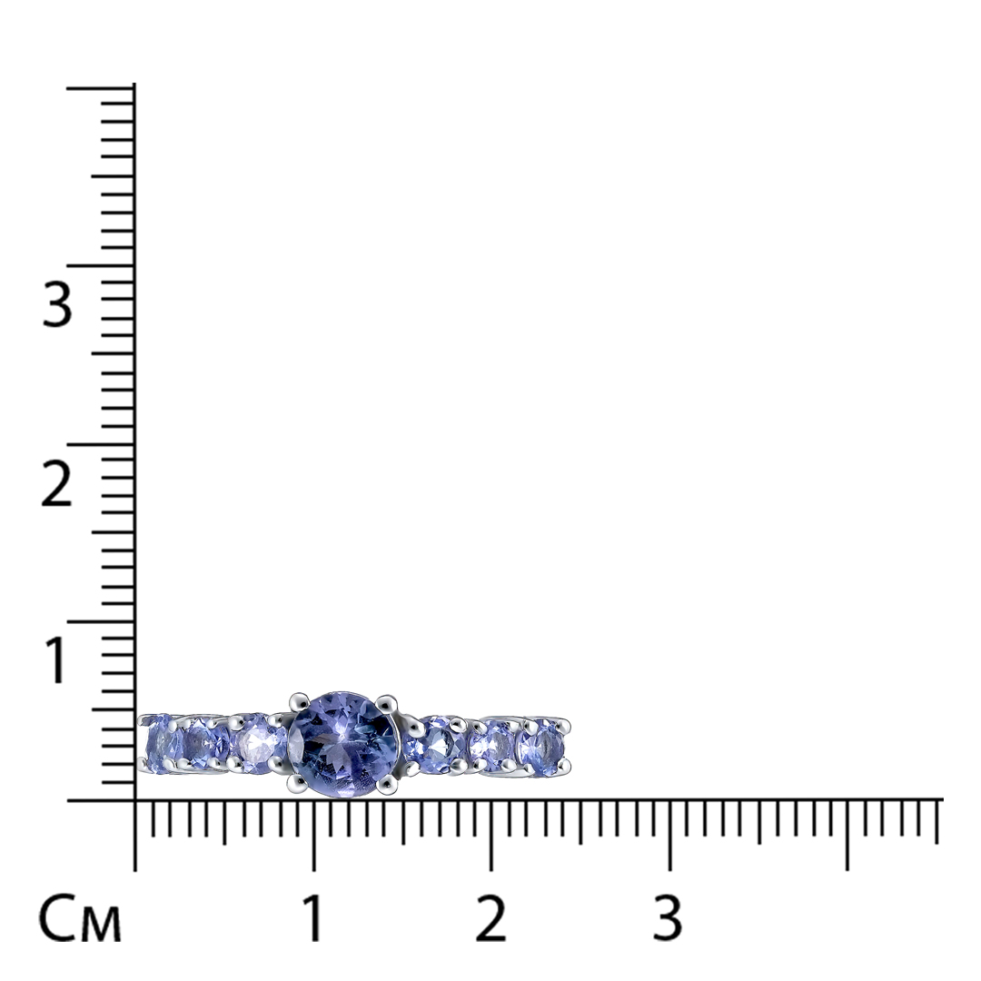 Серебряное кольцо с танзанитами