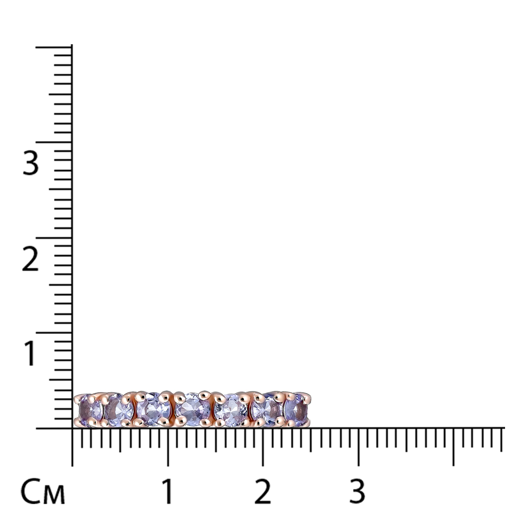 Серебряное кольцо 925 пробы; вставки 7 Танзанит 0,75ct;