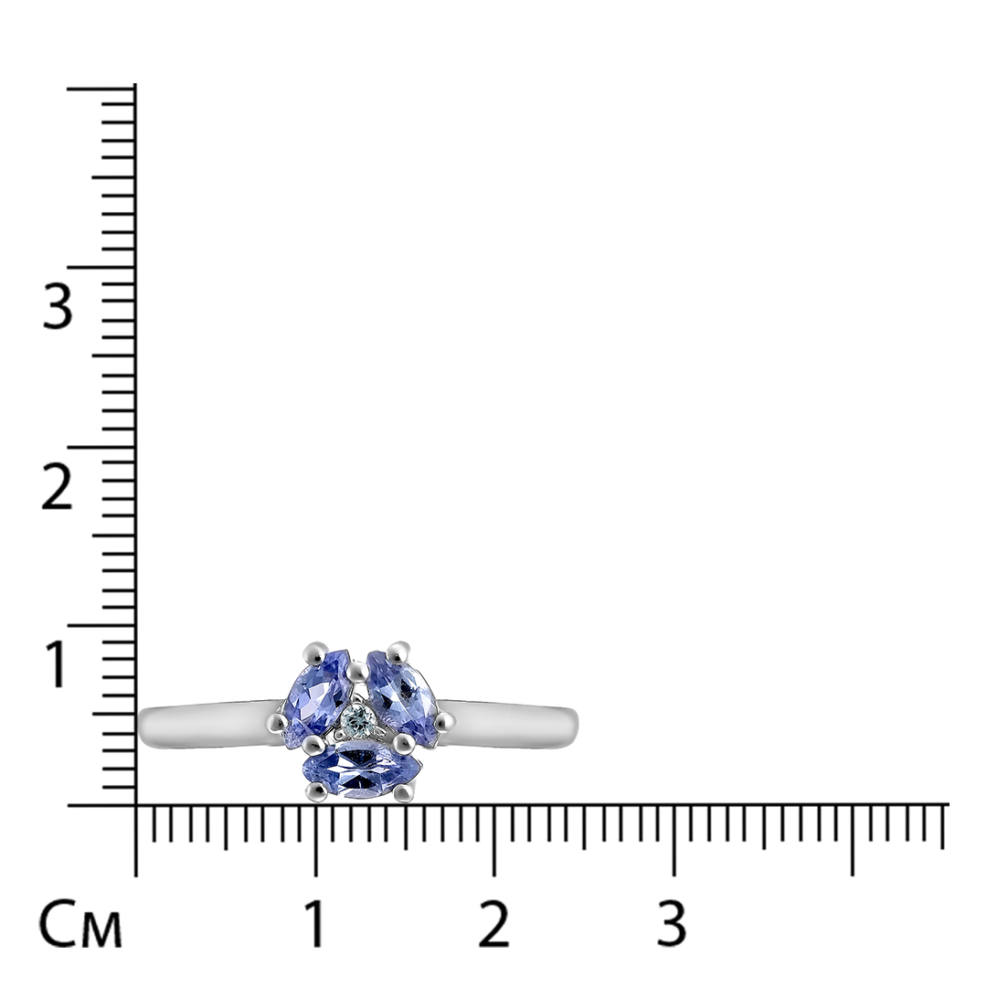 Серебряное кольцо с танзанитами