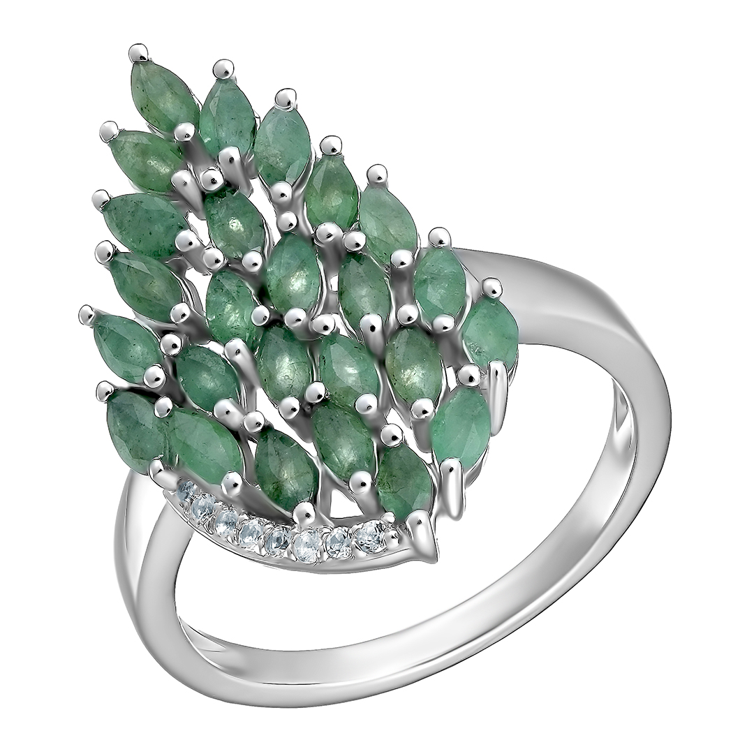 Серебряное кольцо с изумрудами