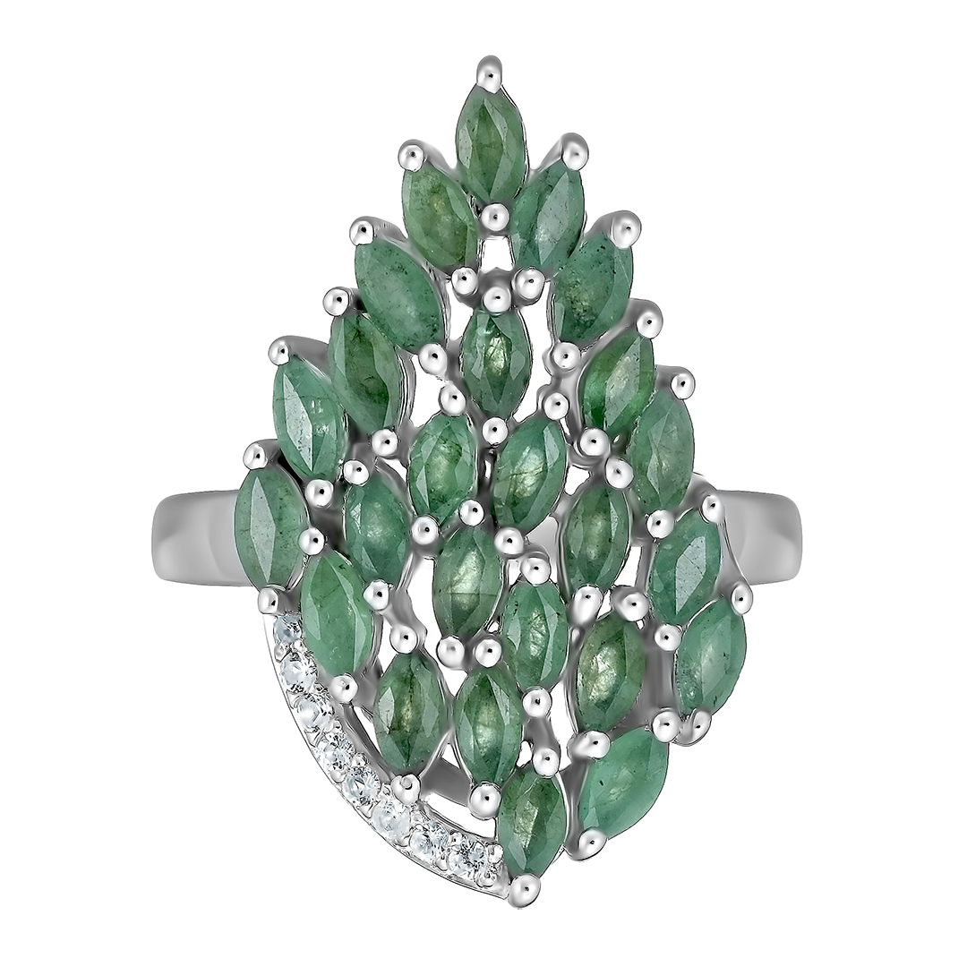 Серебряное кольцо с изумрудами