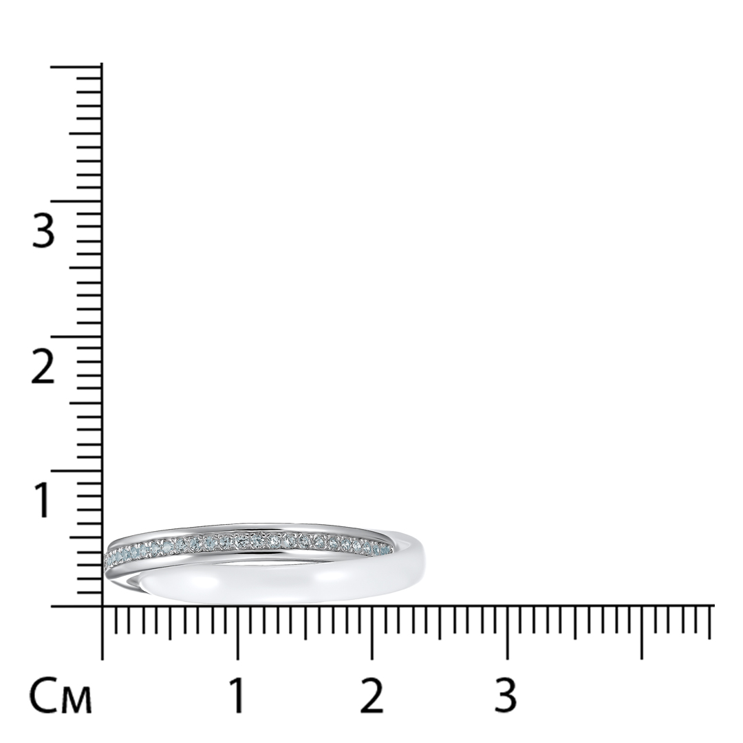Серебряное кольцо 925 пробы; 2 в 1; вставки Керамика белая; Россыпь Фианит бесцв.;