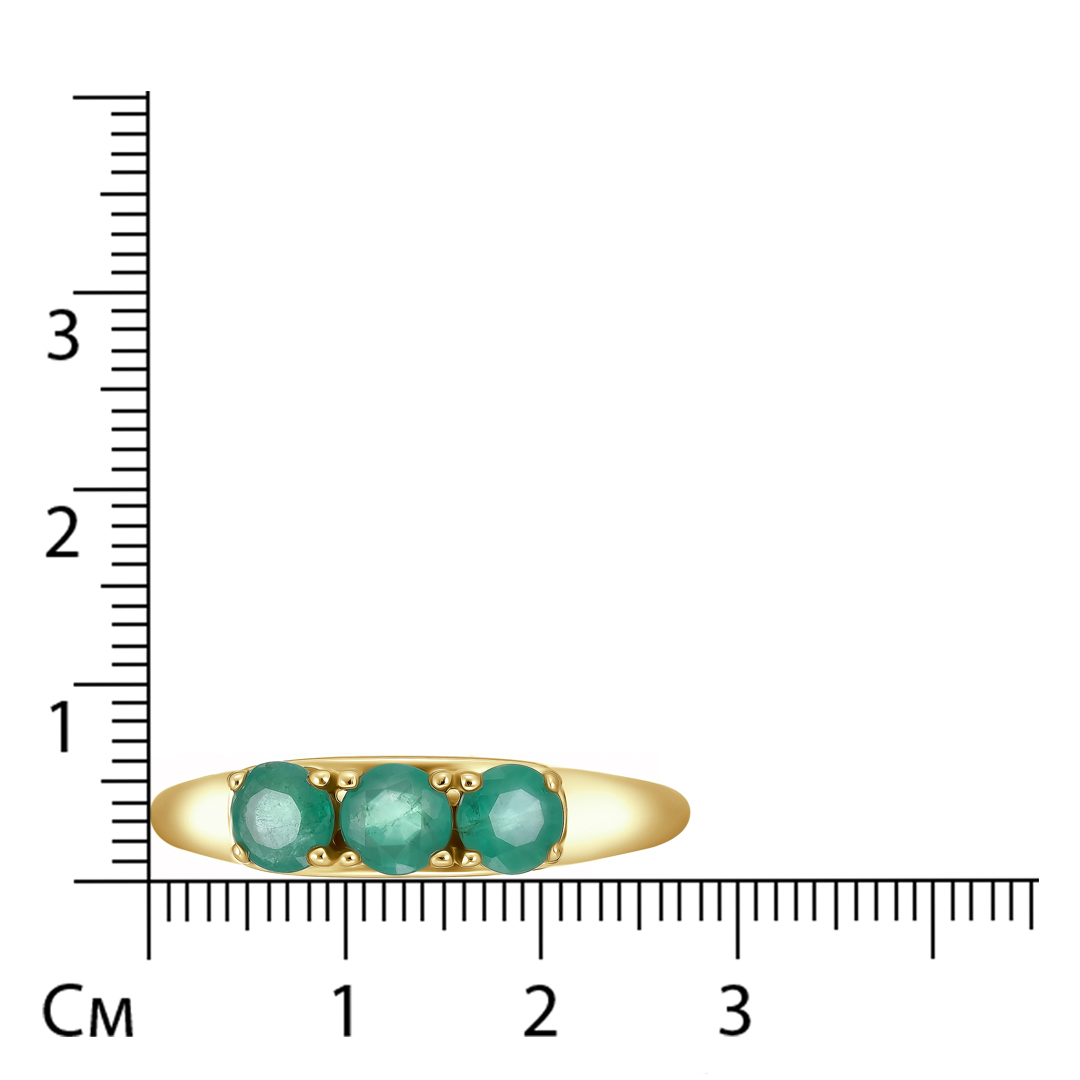 Кольцо из желтого золота с изумрудами