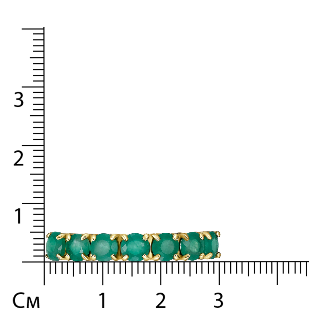 Кольцо из желтого золота с изумрудами