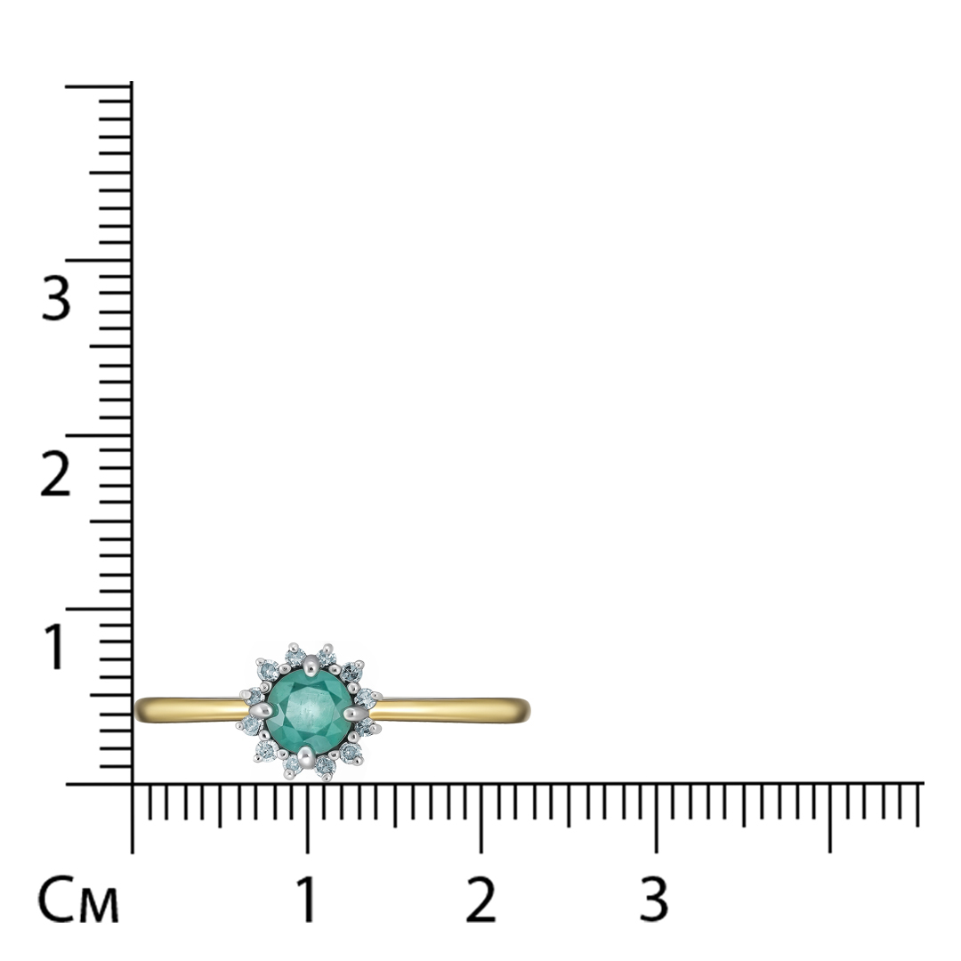 Кольцо из желтого золота с изумрудом