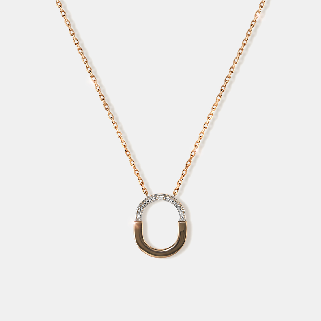 Серебряное колье с бриллиантом