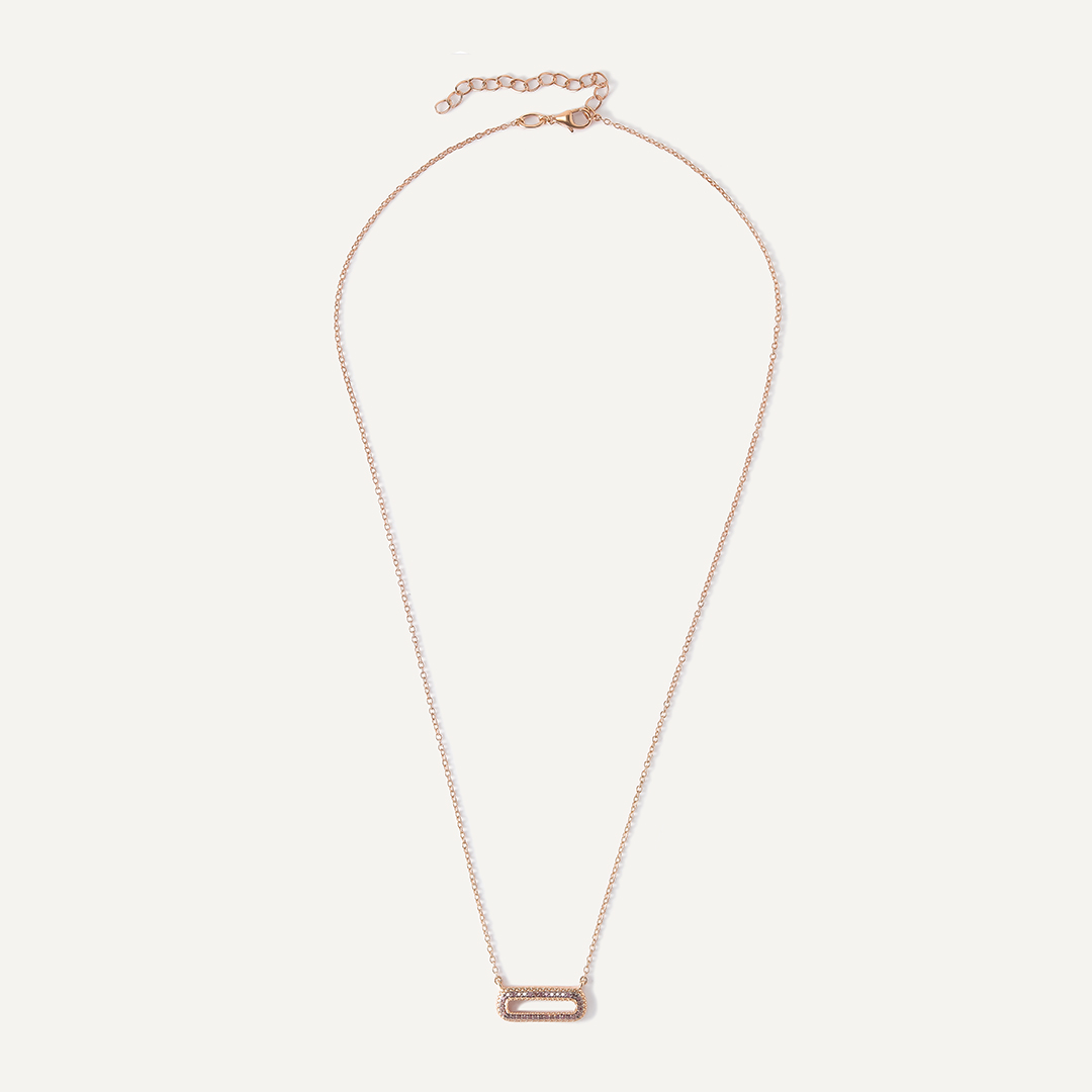 Серебряное колье с розовыми бриллиантами