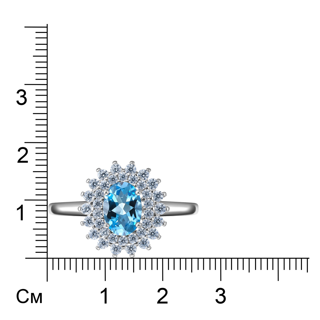 Серебряное кольцо с топазом swiss