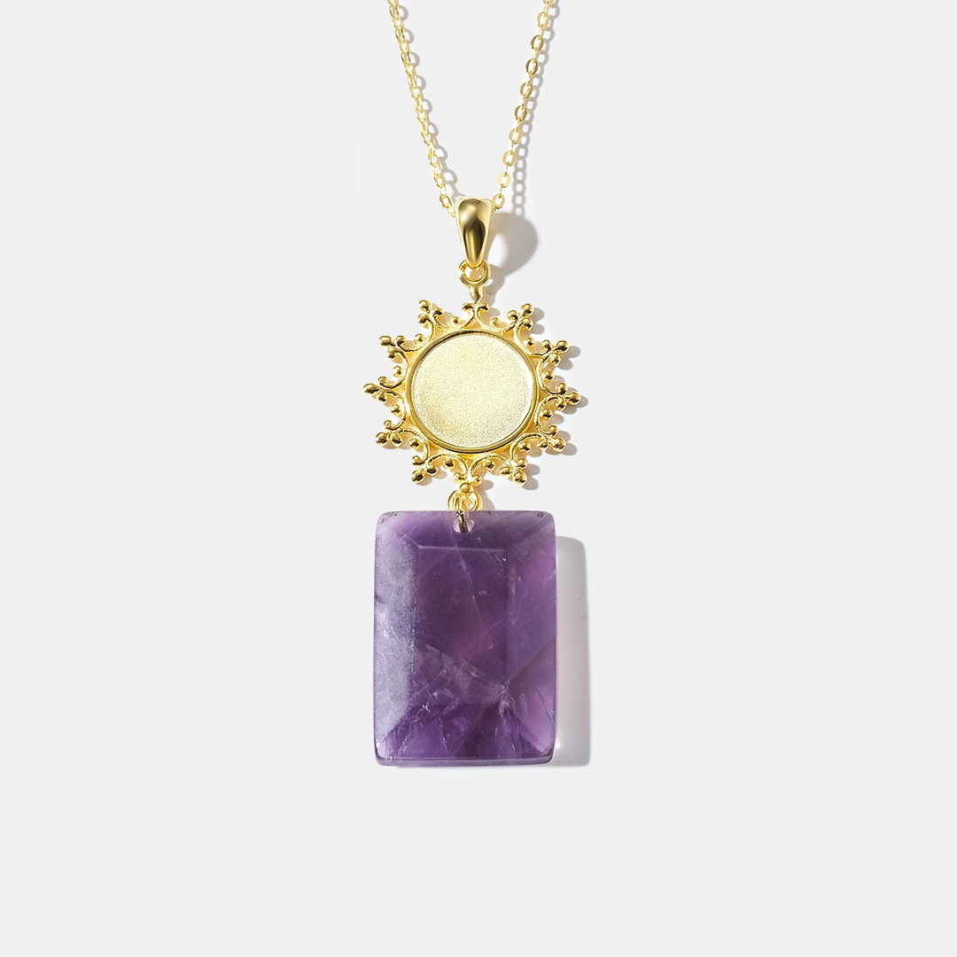 Серебряное колье с аметистом