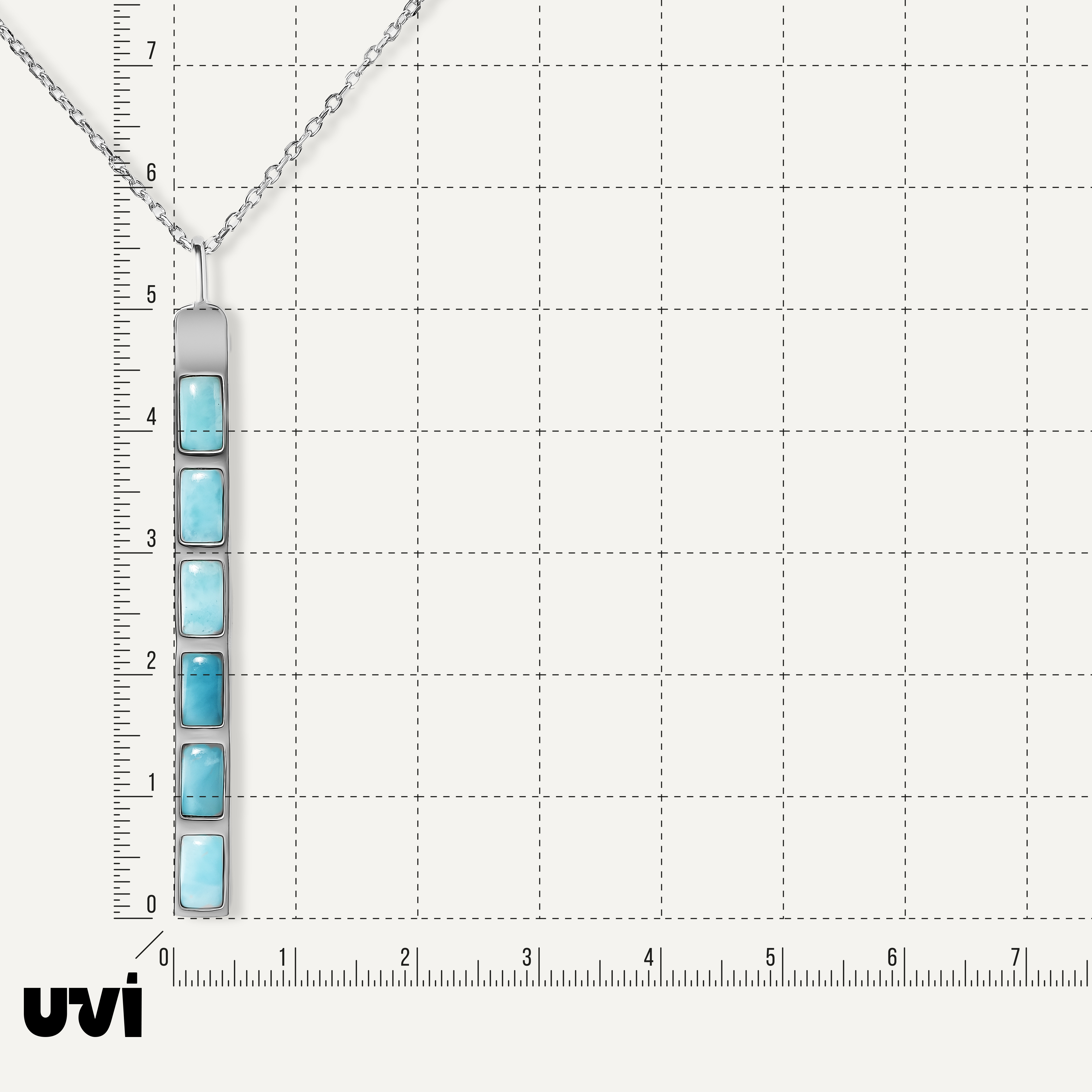 Серебряная подвеска с ларимаром на цепи