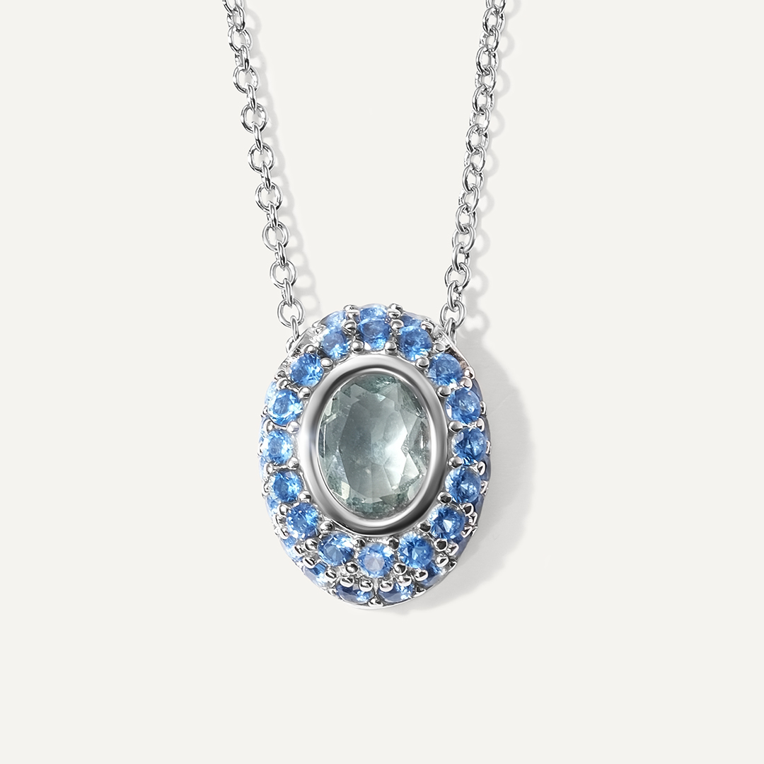 Серебряное колье с флюоритом