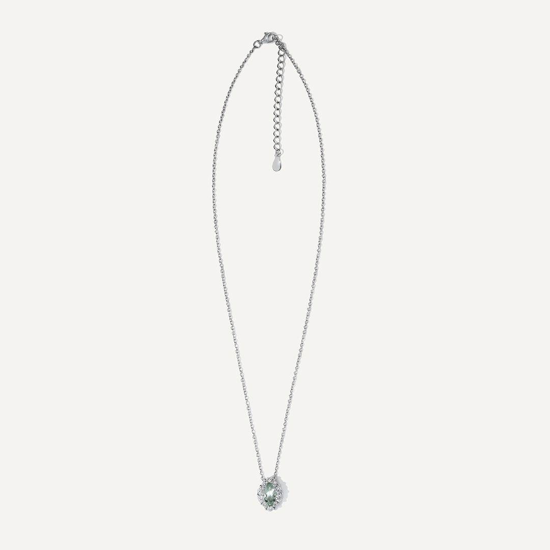 Серебряное колье с флюоритом