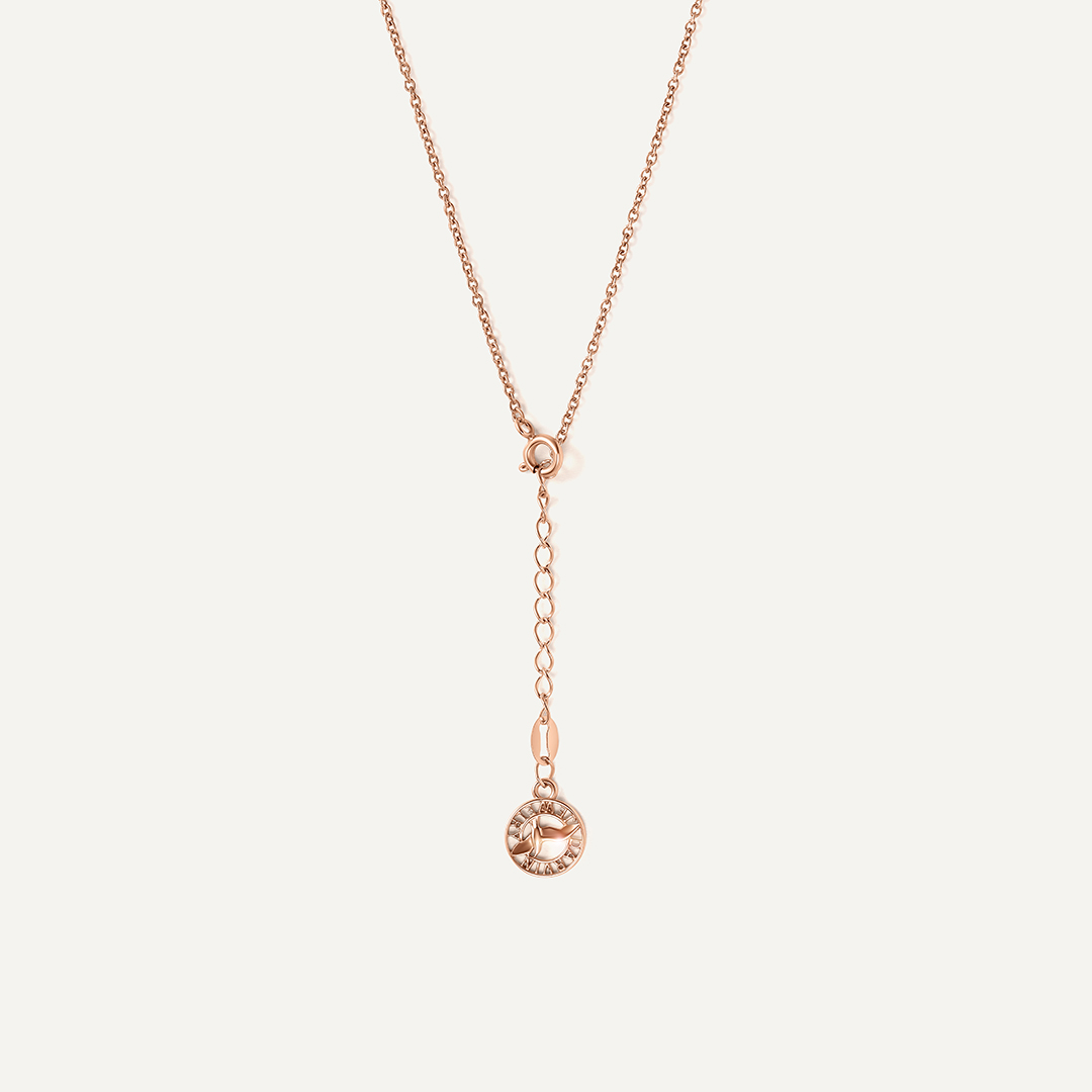 Серебряное колье с янтарем "Листок"