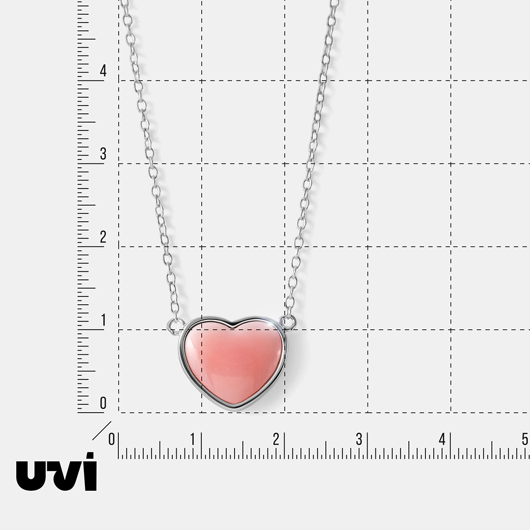 Серебряное колье с кораллом "Сердце"
