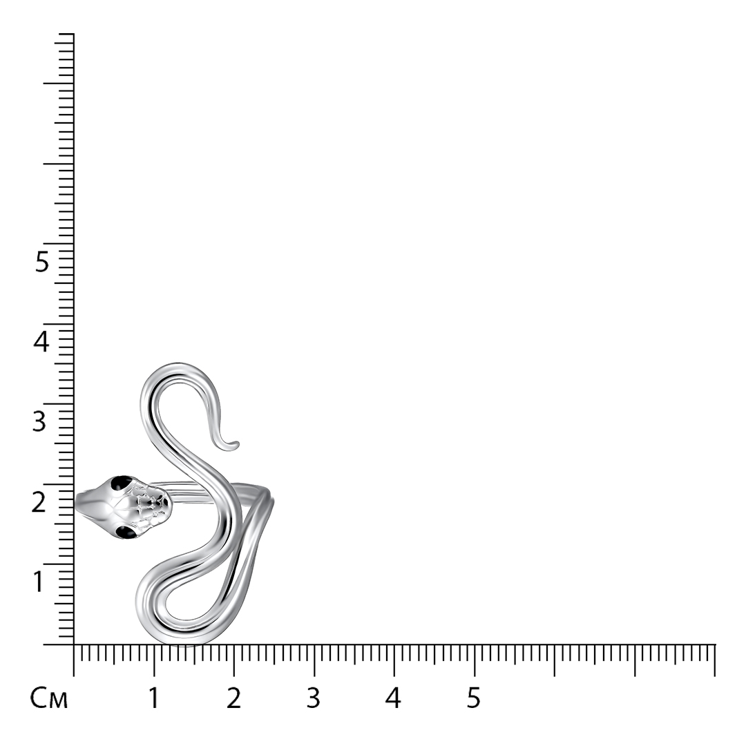 Бижутерное незамкнутое кольцо с эмалью "Змея"