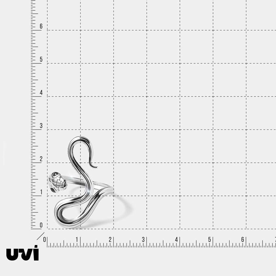 Бижутерное незамкнутое кольцо с эмалью "Змея"