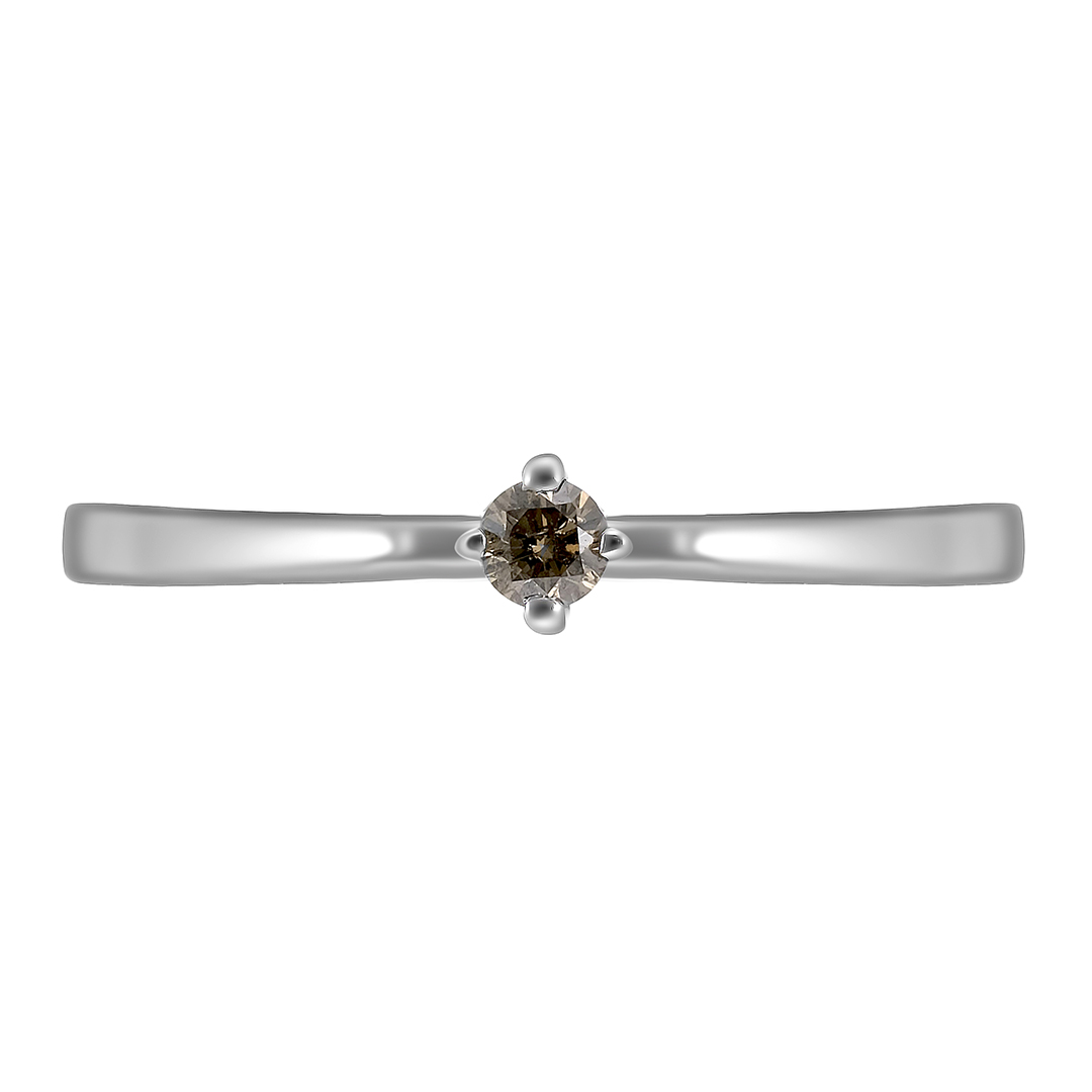 Серебряное кольцо 925 пробы; вставки 1 Бр.коньяч.Кр-57 0,09ct 6/5;