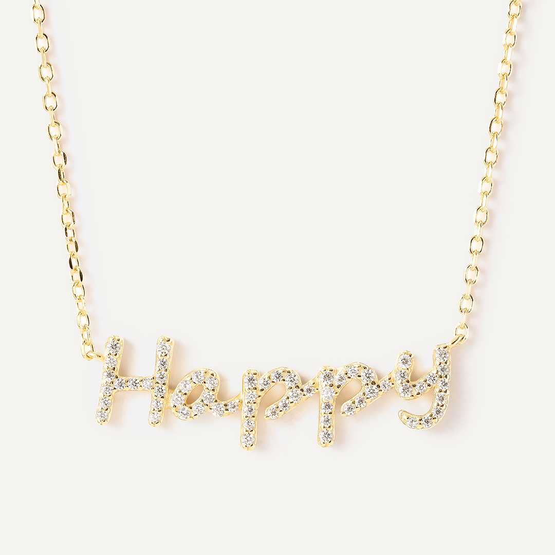 Серебряное колье с кубическим цирконием "Happy"