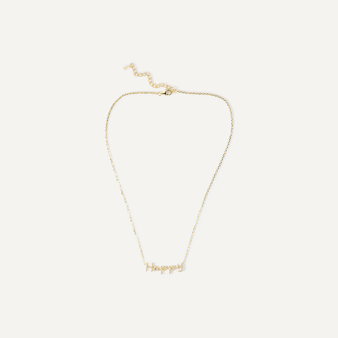 Серебряное колье с кубическим цирконием "Happy"