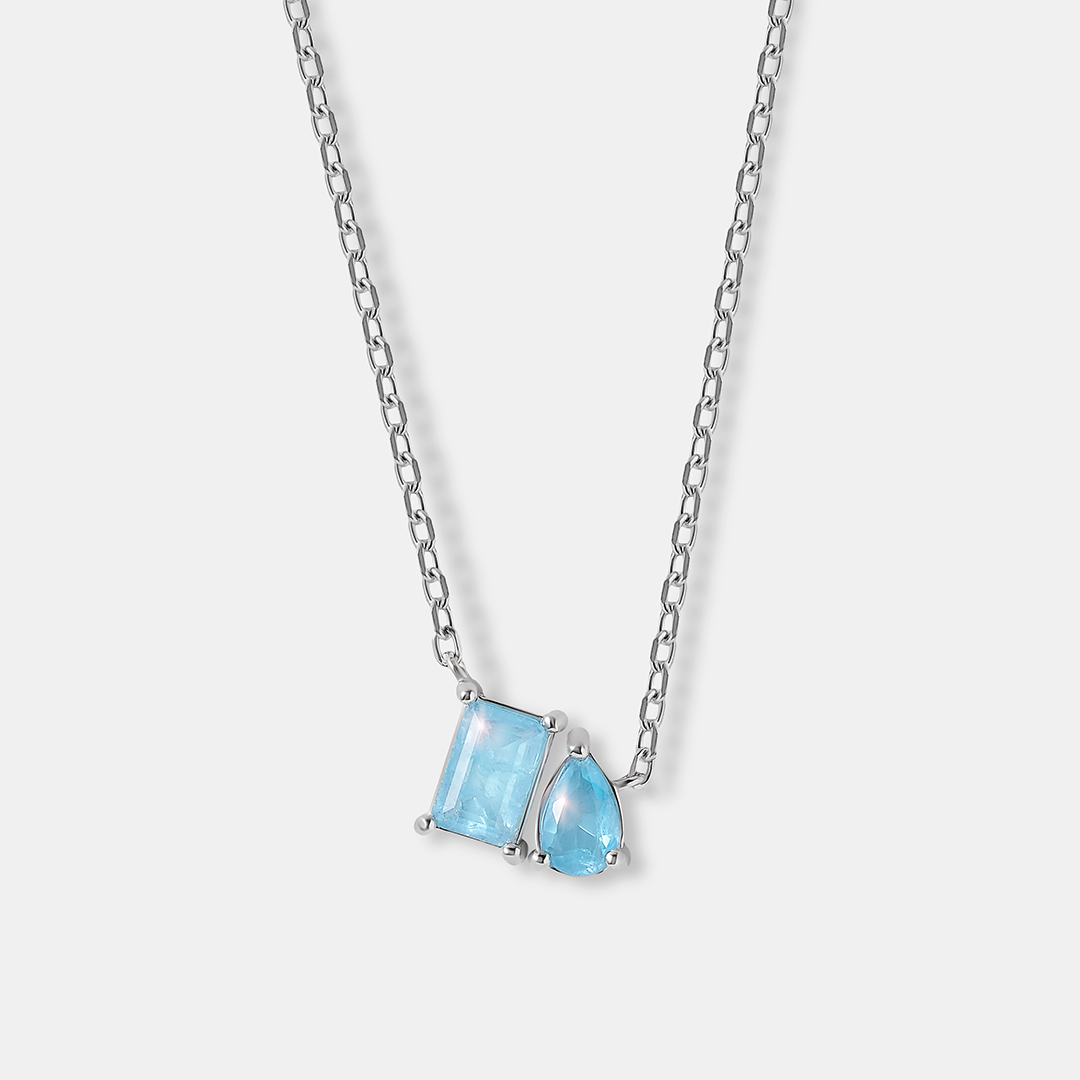 Серебряное колье с горным хрусталем