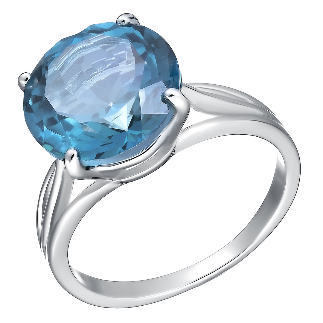 Серебряное кольцо 925 пробы; вставки 1 Топаз 8,1ct;