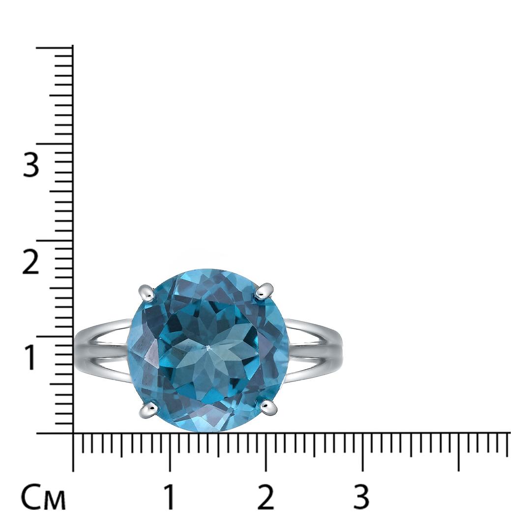 Серебряное кольцо 925 пробы; вставки 1 Топаз 8,1ct;