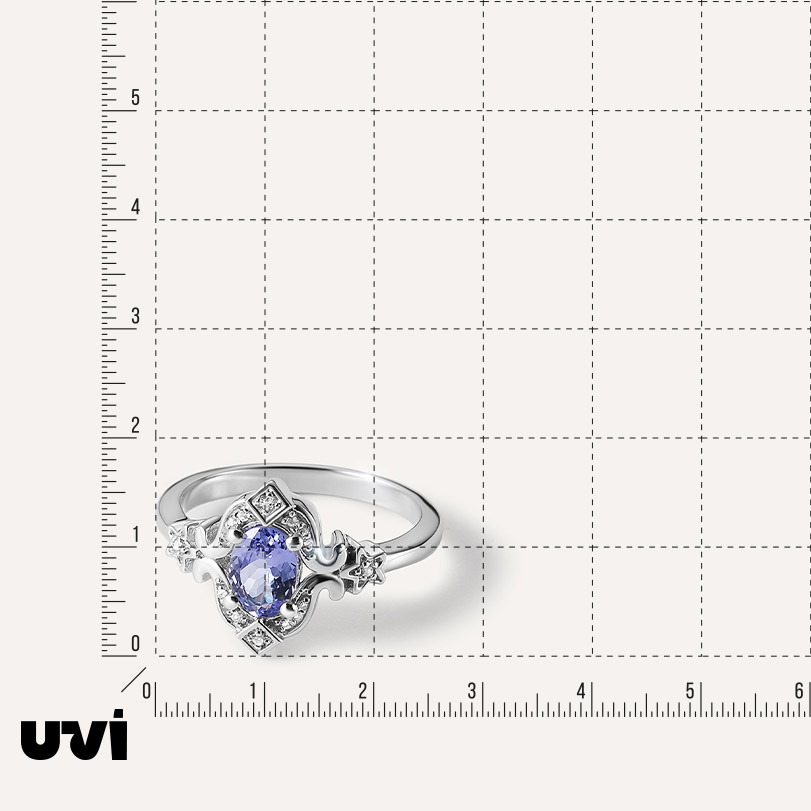 Серебряное кольцо с танзанитом