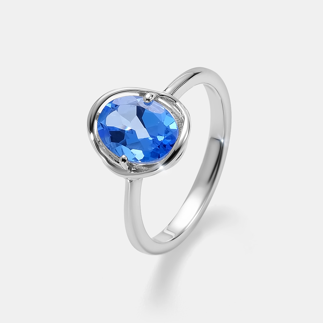 Серебряное кольцо 925 пробы; вставки 1 Топаз 2,25ct;