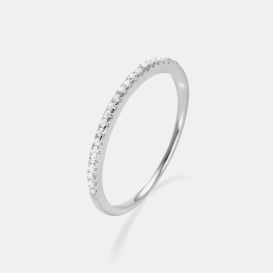 Серебряное кольцо 925 пробы; вставки 23 Куб. Цирконий бесцв. 0,01ct;