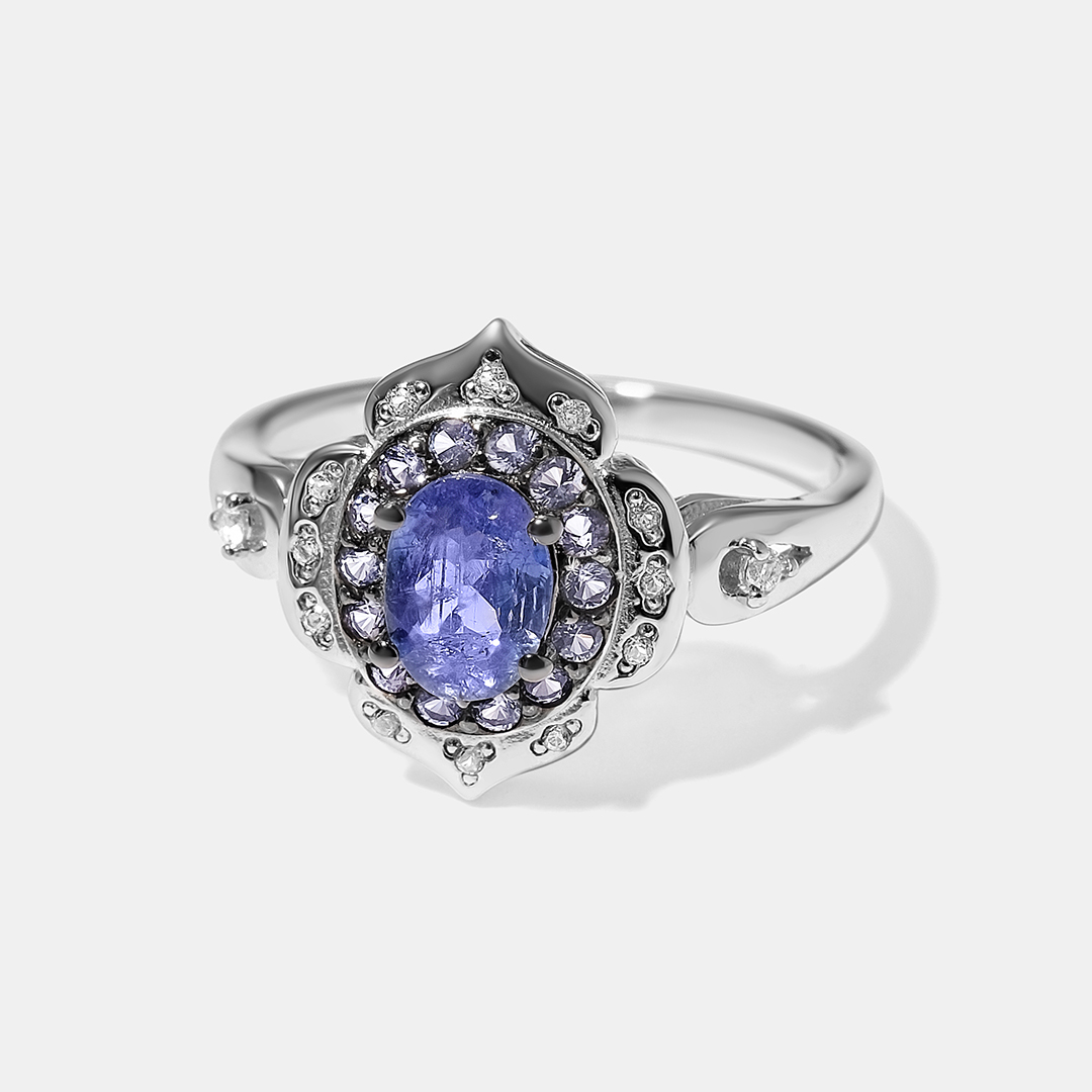 Серебряное кольцо с танзанитом