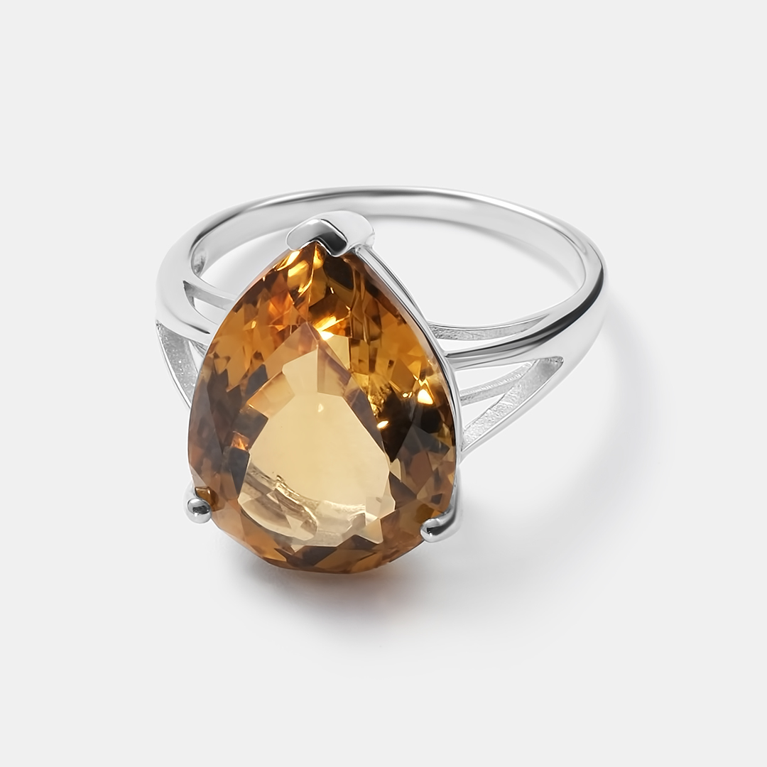 Серебряное кольцо с цитрином