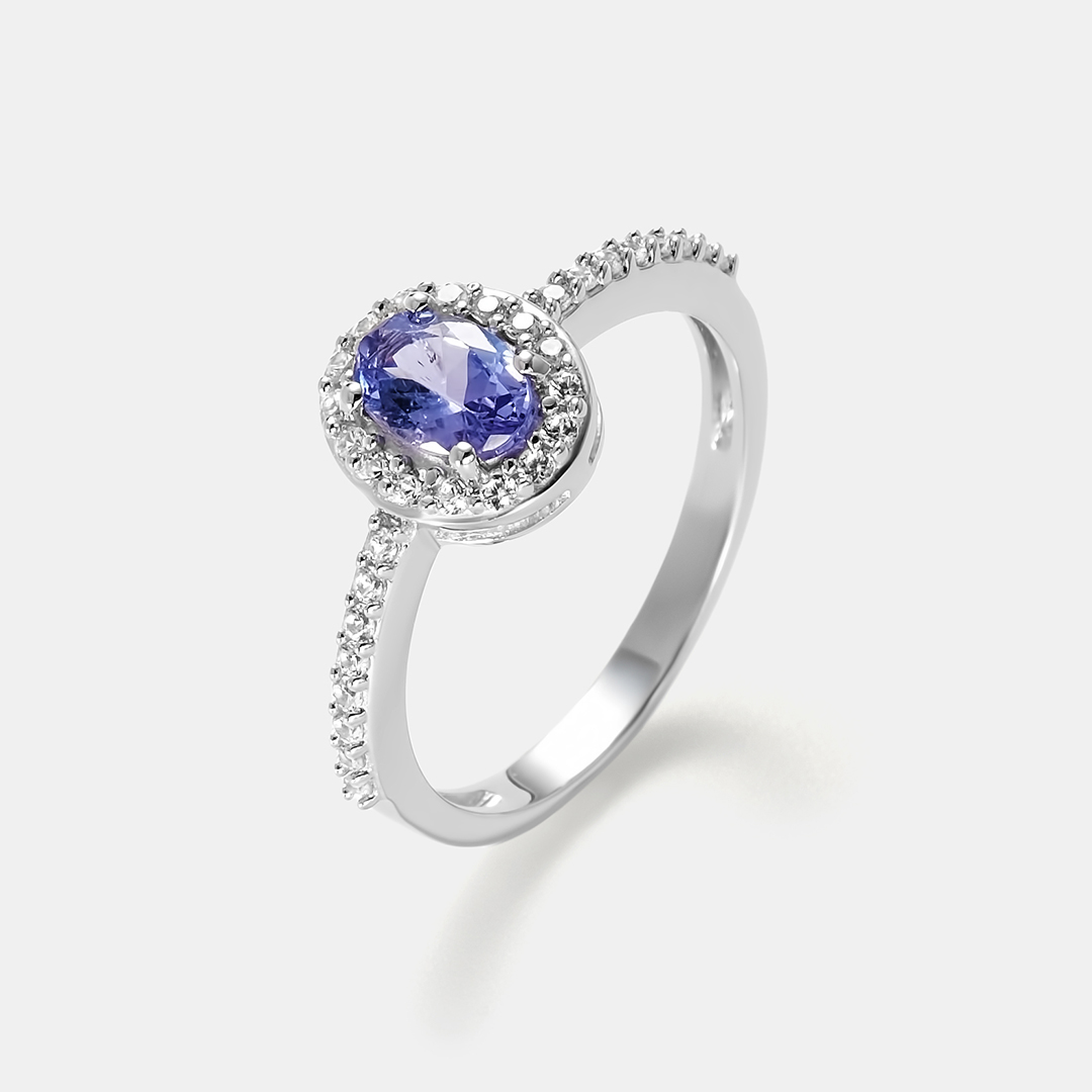 Серебряное кольцо с танзанитом
