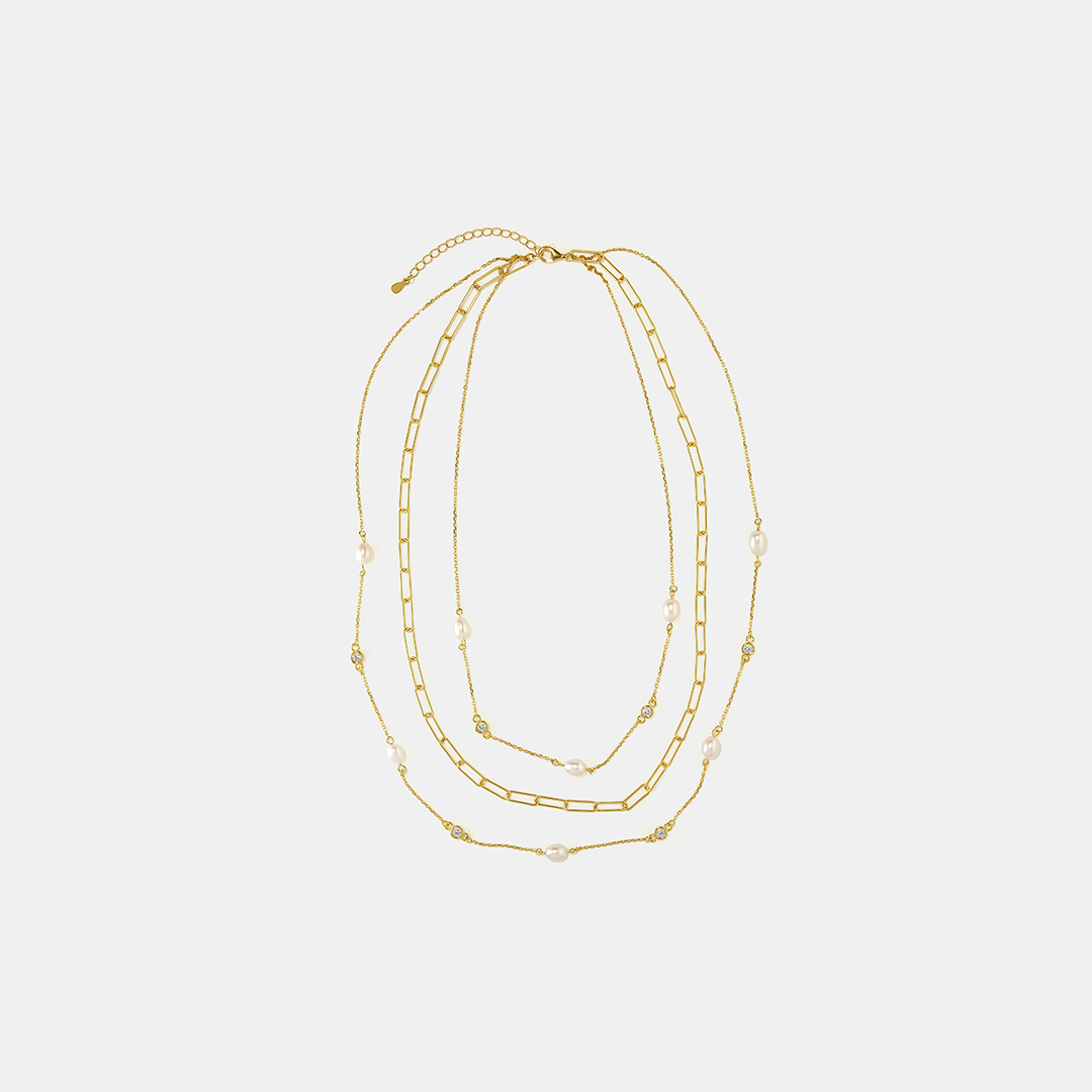 Серебряное колье с жемчугом