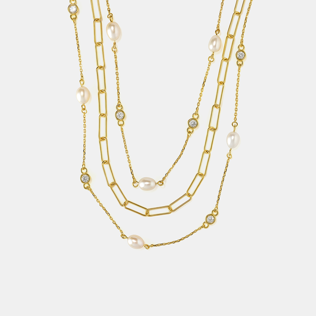 Серебряное колье с жемчугом