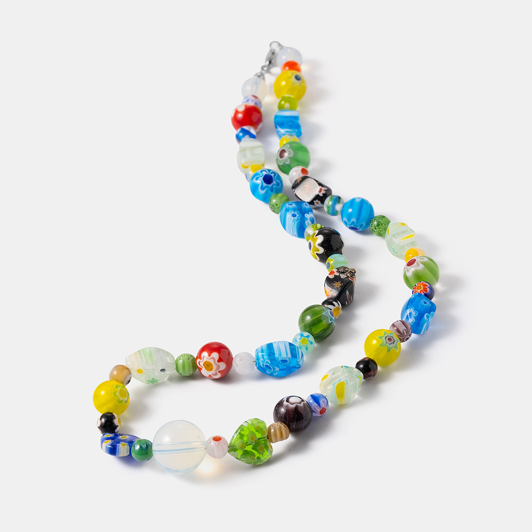 Бижутерное колье с Муранским стеклом