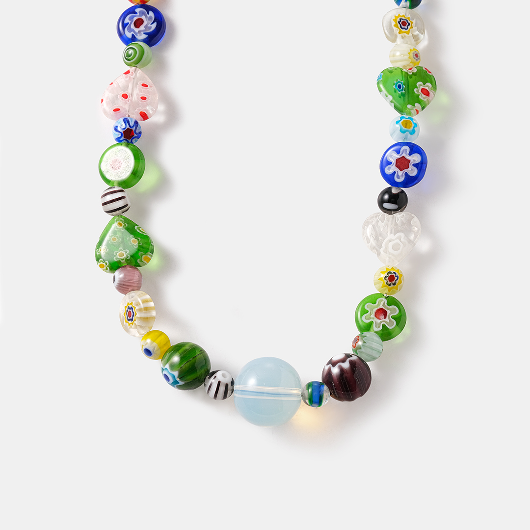 Бижутерное колье с Муранским стеклом