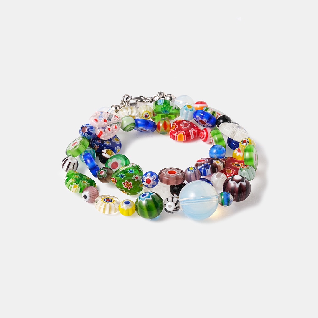 Бижутерное колье с Муранским стеклом