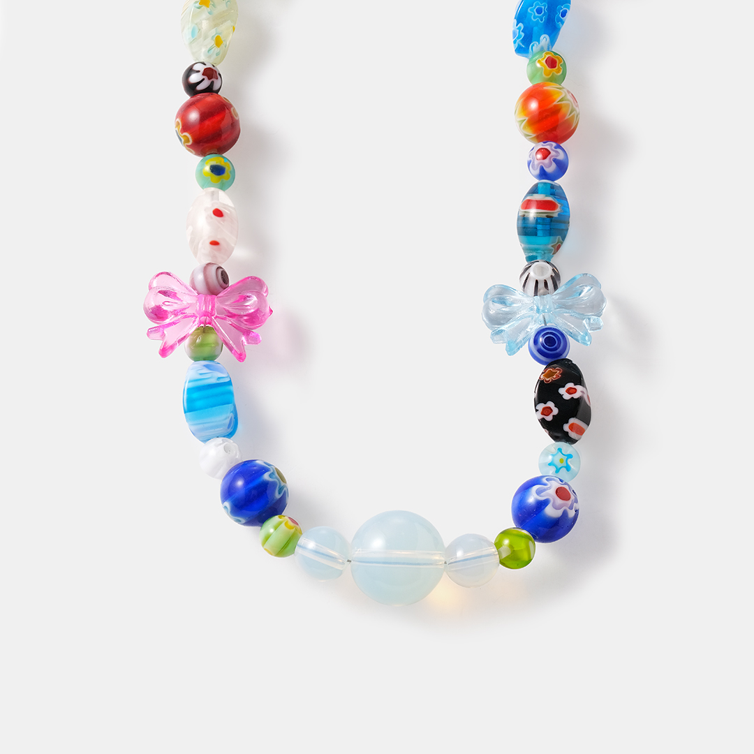 Бижутерное колье с Муранским стеклом