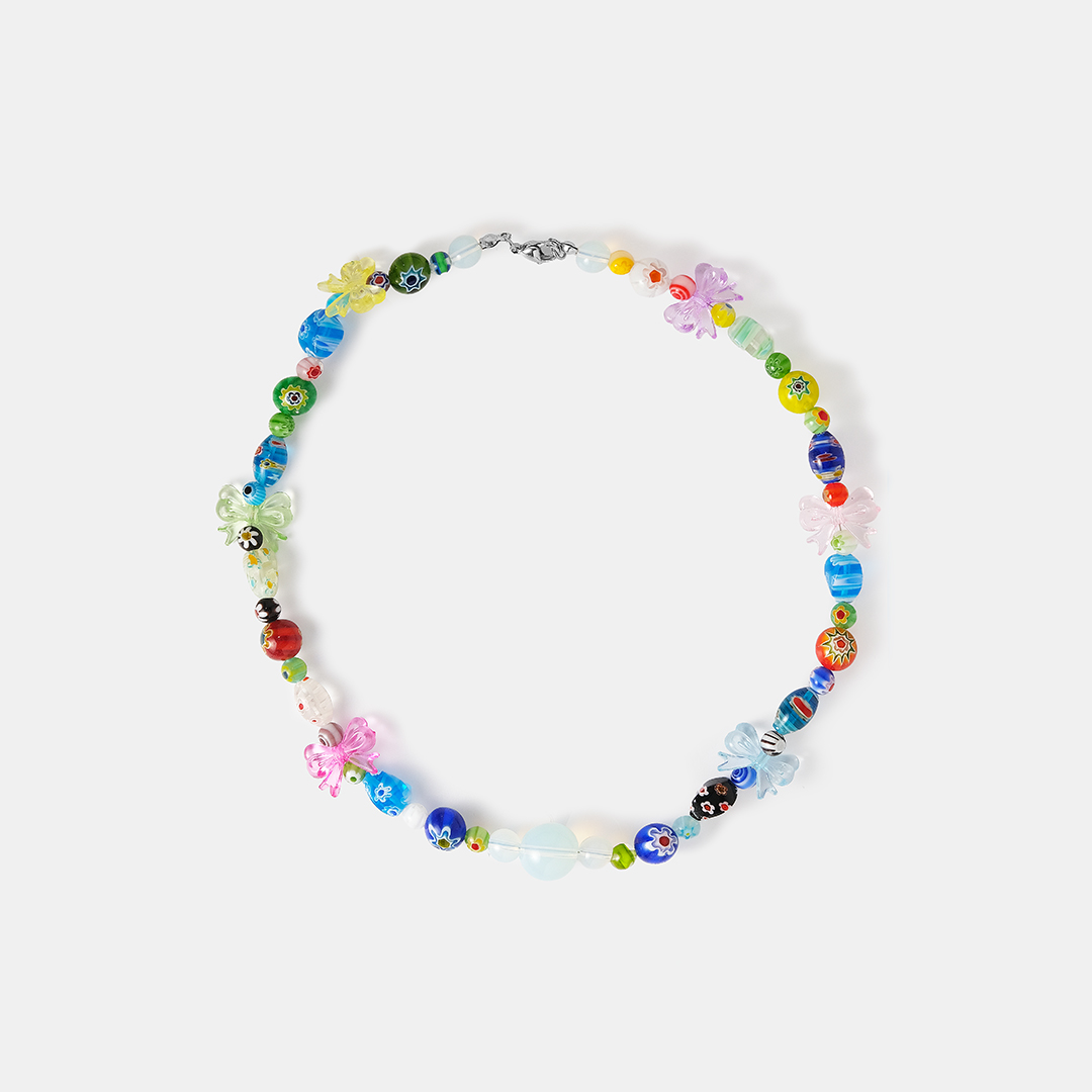 Бижутерное колье с Муранским стеклом