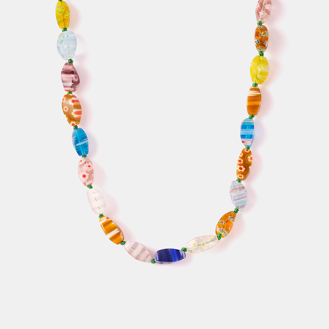 Бижутерное колье с Муранским стеклом