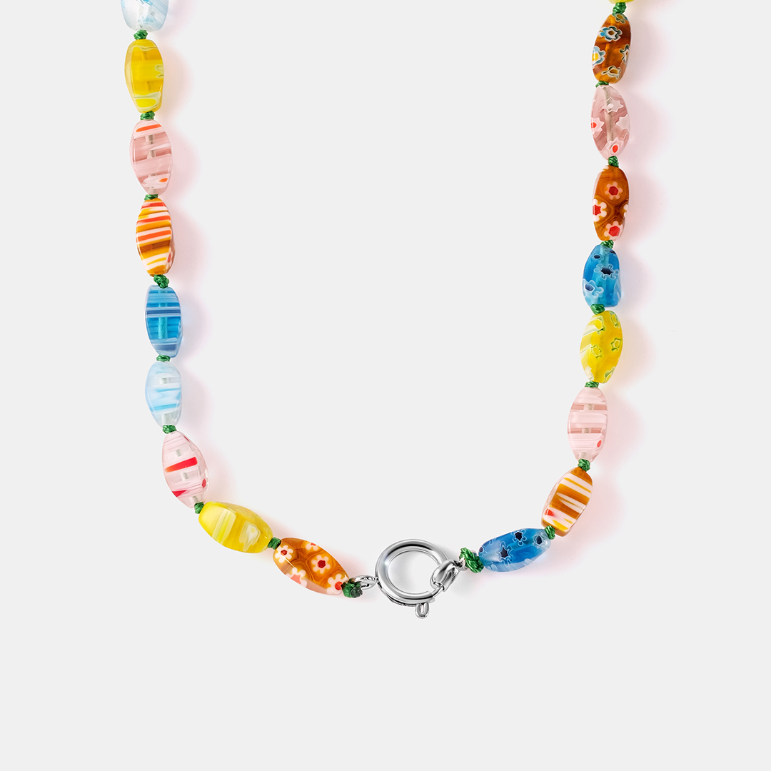 Бижутерное колье с Муранским стеклом